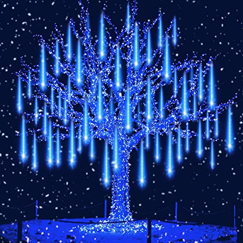 Auniq LED Meteorschauer Regen Lichter Meteor Lichterkette Außen Wasserdichte Schneefall Lichterketten aus 30cm 10 Tubes Schnur 240 LEDs für Dekoration Garten Hochzeit Weihnachten Party von Auniq