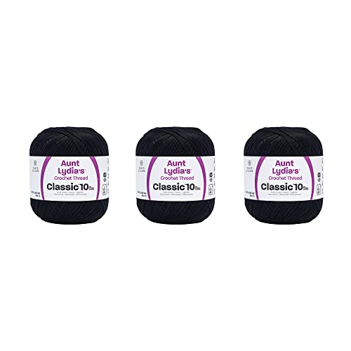 Aunt Lydia 151.0012P03 Wert Garn, Baumwolle, schwarz, 3 Pack, 3 Count von Aunt Lydia's