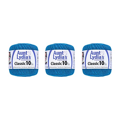 Aunt Lydia 154.0805P03 Klassisch Garn, Baumwolle, Blue Hawaii, 3 Pack von Aunt Lydia