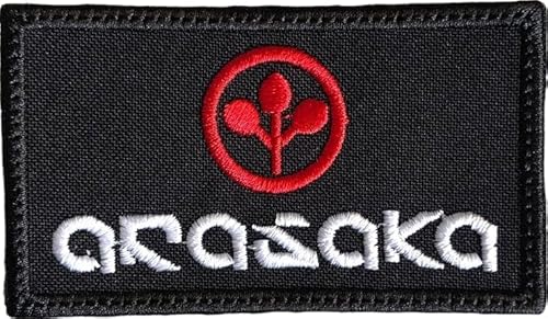 Cyber Arasaka Logo Patch CYBRPNK – Lustiger taktischer Militärmoral, bestickter Aufnäher, Hakenverschluss, Rückseite schwarzer Hintergrund von Aunuo