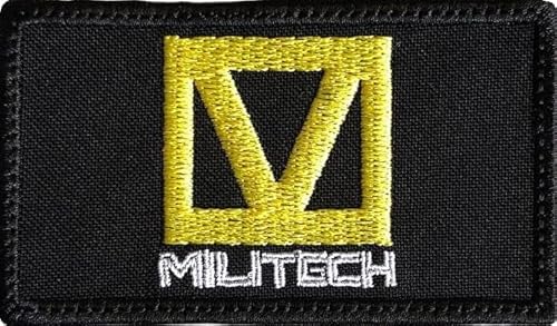 Cyber Militech Logo Patch CYBRPNK – Lustiger taktischer Militärmoral, bestickter Aufnäher, Hakenverschluss, Rückseite schwarzer Hintergrund von Aunuo