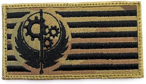 Fallout 4 Brotherhood of Steel Flag Patch - Funny Tactical Moral Embroidered Patch Hook Fastener Backing Multicam OCP von Aunuo