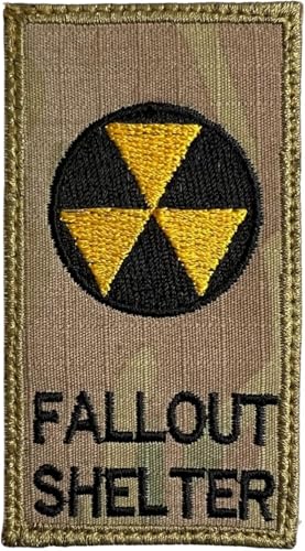 Fallout Shelter Logo Patch Multicam OCP – lustiger taktischer Militärmoral, bestickter Aufnäher, Hakenverschluss auf der Rückseite von Aunuo