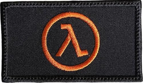 Half Life Lambda-Logo – lustiger taktischer Militärmoral, bestickter Aufnäher, Hakenverschluss, Rückseite schwarzer Hintergrund von Aunuo