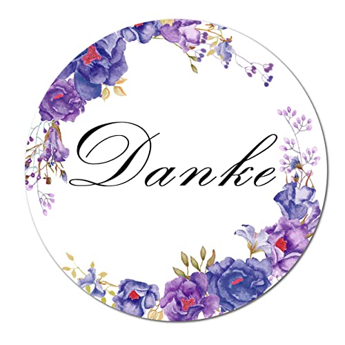 Auped Danke Aufkleber 100 Stück Boho Gastgeschenk Sticker Rund 4cm Durchmesser für Taufe Kommunion Hochzeit Deko Geburtstag und andere Feste (B2/Danke) von Auped