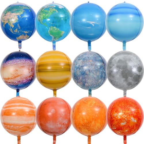 Planeten Luftballons, 12 Stück 22 Zoll Weltraum Kindergeburtstag Deko, XXL Sonnensystem Folienballon, Sonne Erde Planeten Ballons, Luftballons für Weltraum Themen Party Deko Planeten Luftballons, 12 Stück 22 Zoll Weltraum Kindergeburtstag Deko, XXL Sonnensystem Folienballon, Sonne Erde Planeten Ballons, Luftballons für Weltraum Themen Party Deko von Aurasky