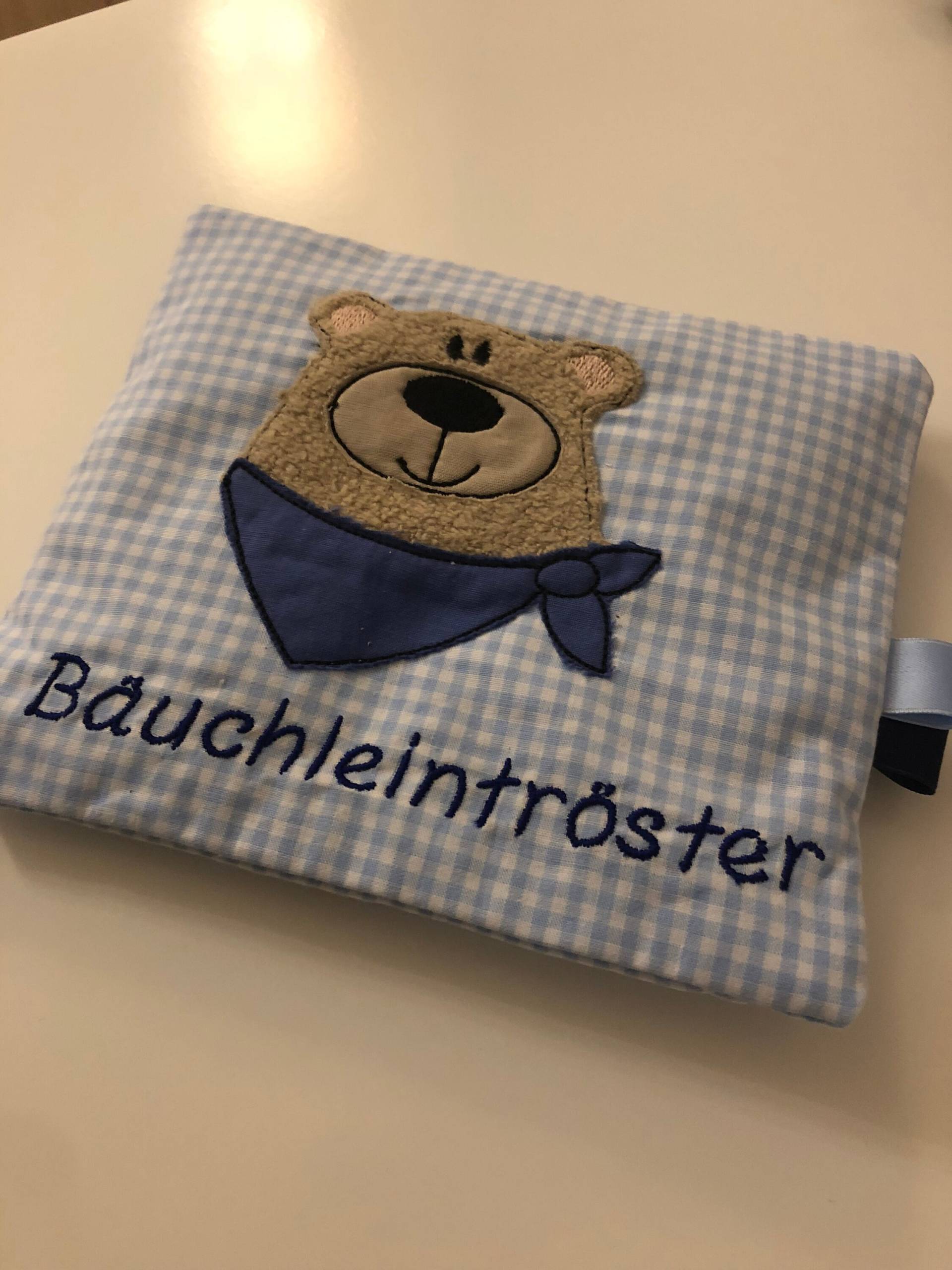 Körnerkissen Bär Blau „Bäuchleintröster" Personalisiertes Geschenkgeschenk Zur Geburtgeschenk Taufe Wärmekissen von AureaArtisShop