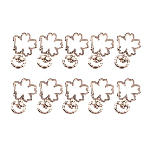10 x Herzförmige Karabinerverschlüsse, Blumen-Wirbel, Schlüsselanhänger, Metall-Karabiner, unregelmäßige Form, Schlüsselanhänger zum Basteln von Aurgiarme