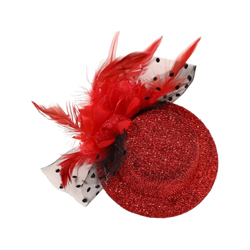 Aurgiarme Fascinator aus gefiedertem Netzstoff, Haarspange mit Blume für Cocktails, Partys, Verkleidungen, Accessoires, Karneval, Party, Kopfbedeckung von Aurgiarme