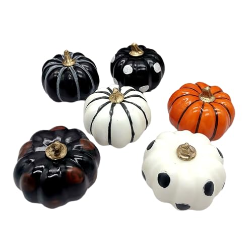 Aurgiarme Halloween-Tischdekoration, Halloween-Charm-Kürbis-Set, zarte Tischdekoration, Dekoration für Zuhause, 6 Stück von Aurgiarme