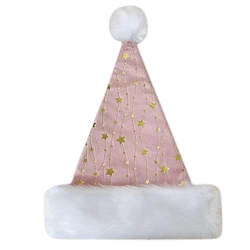 Aurgiarme Weihnachtliche Kopfbedeckung mit goldenem Stern, perfekt für die Feiertage, bunte Outfits für Cosplay, Weihnachtsmannmütze, Weihnachtsmannmütze, Großpackung von Aurgiarme