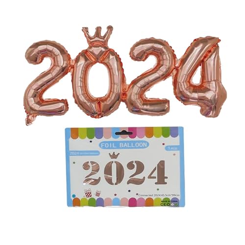 Hochwertiger Folienballon 2024 mit Zahlenballon 2024, für festliche Atmosphäre zu jedem Anlass, stark und leicht, geeignet für alle Altersgruppen von Aurgiarme