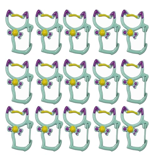 Karabinerverschlüsse in Katzenform, Metall-Federclip, Metall-Karabinerverschlüsse, Schlüsselanhänger, Zubehör für Schlüsselanhänger, 15 Stück von Aurgiarme