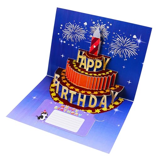 Überraschungs-Popup-Karte mit aufblasbarer Kerze, Party, 3D-Papier, Skulptur, Grußkarten für Erwachsene, Kinder, Teenager von Aurgiarme