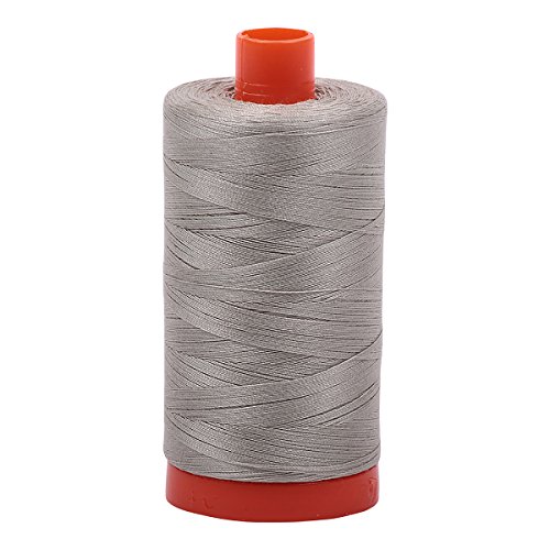 Aurifil Mako-Baumwollgarn, einfarbig, 50 W, 1400 m, Hellgrau, Baumwolle, 1300 von Aurifil