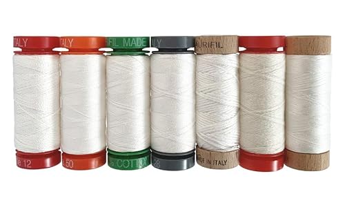 Aurifil Aurifil Garn aus 100 % Baumwolle, 7 kleine Spulen, Baumwolle, 12 W, zum Basteln, Quilten, Sticken, Nähen von Aurifil