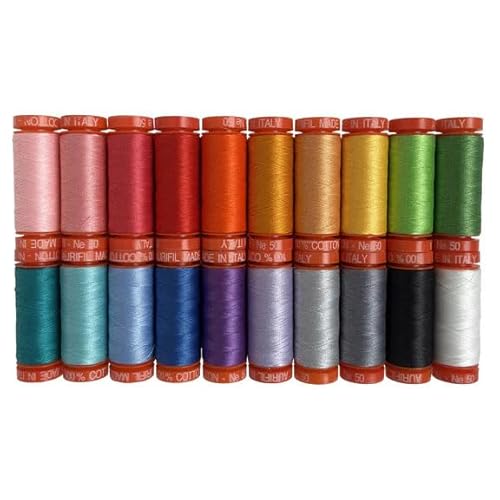 Aurifil Designer Collections PL50FC20 Fundamental von Patrick Lose, 100 % Baumwolle, 50 W (je 220 Yard), hergestellt in Italien, 20 Stück von Aurifil