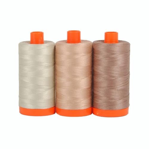 „Aurifil-Garn, 3 große Spulen, 100% Baumwolle, 50 WT, perfekt zum Sticken, Basteln und Quilten (Verona Mauve) von Aurifil