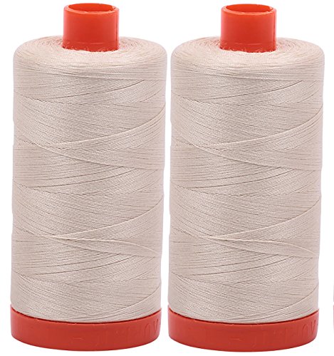 Aurifil Mako 50 W Faden, 2 große Spulen: Hellbeige (2310 x 2) von Aurifil