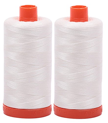 Aurifil Mako 50 W Faden, 2 große Spulen: Kreide (2026 x 2) von Aurifil