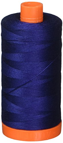 Aurifil Mako-Baumwollgarn, solide, 50 W, 1400 m, dunkelmarineblau von Aurifil