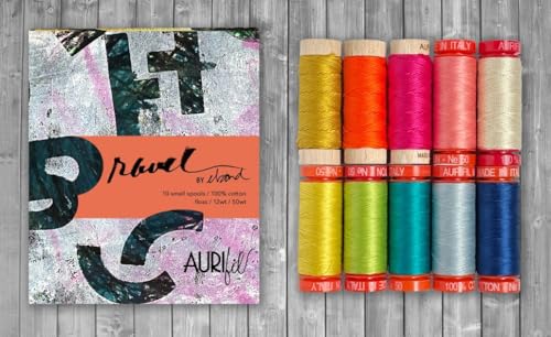 Aurifil Ravel by e Bond Garn-Set, 10 kleine Spulen, 100 % Baumwolle, ideal zum Nähen, Basteln und Patchwork von Aurifil