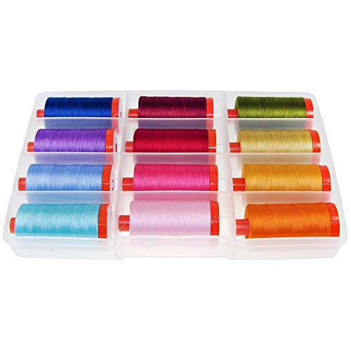 Aurifil Thread Set THE PERFECT BOX OF COLORS By Pat Sloan 50wt Cotton 12 Large (1422 yard) Spools by Aurifil von Aurifil