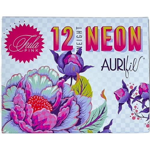 Aurifil Ungezähmtes Neongarn-Set, 2 W, 3 große Spulen, 100 % Baumwolle, ideal zum Nähen, Basteln und Patchwork von Aurifil