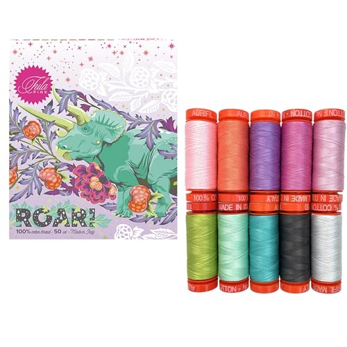 Roar Aurifil TP50RC10, Baumwolle, 50 W, 10 kleine Spulen, sortiert von Aurifil