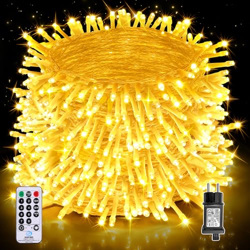 Auriostar Lichterkette Außen 80m 800LED - Lichterkette Weihnachtsbaum Outdoor Innen 8 Modi mit Fernbedienung Timer, IP44 Wasserdicht Lichterkette Strom Warmweiß für Weihnachten Party Garten Hochzeit von Auriostar