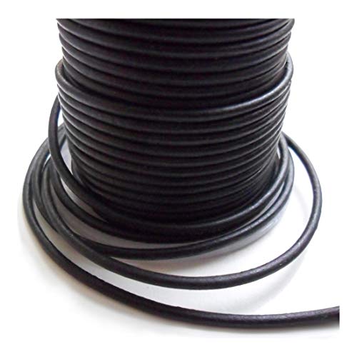AURORIS - 10m Lederband rund - Ø 3mm - matt-schwarz von Auroris