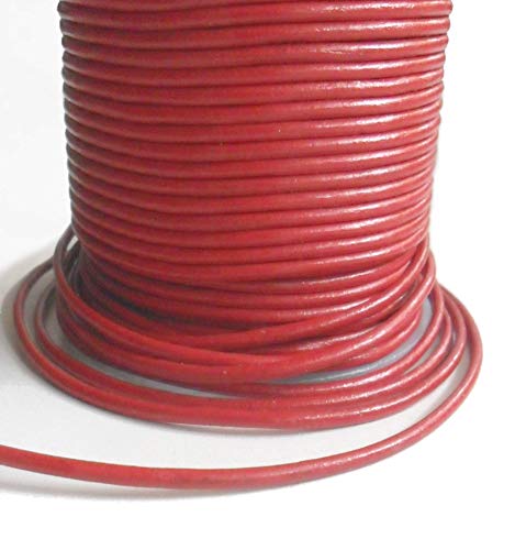 AURORIS - 10m Lederband rund - Ø 4mm - rot von Auroris