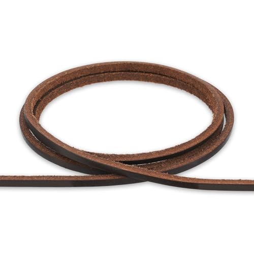 Auroris - Lederband 3x3 mm aus Rindsleder Länge: 5m, Farbe: braun von Auroris