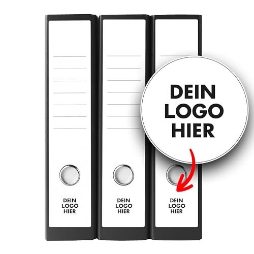 Ordnerrücken Etiketten selbst gestalten – 9 Aufkleber mit Logo – selbstklebend für Ordner A4 breit – Klebeetiketten als Rückenschilder für Ordner – Untergrund scheint nicht durch - WEISS von Ausgewählt verpackt