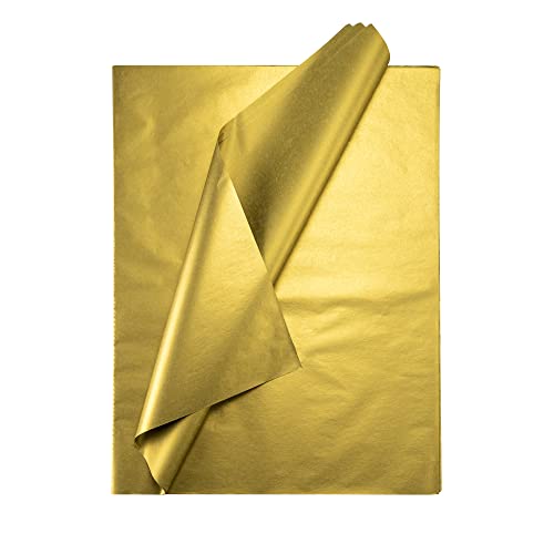 Seidenpapier bunt – 50 Blatt – 50 x 75 cm – Verpackungsmaterial für Kerzen, Kleidung, Seife – als Bastelpapier, Geschenkpapier – Hochzeit, Weihnachten – Füllmaterial in Versandkartons – GOLD von Ausgewählt verpackt