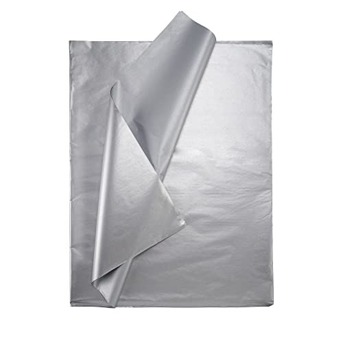 Seidenpapier bunt – 50 Blatt – 50 x 75 cm – Verpackungsmaterial für Kerzen, Kleidung, Seife – als Bastelpapier, Geschenkpapier – Hochzeit, Weihnachten – Füllmaterial in Versandkartons – SILBER von Ausgewählt verpackt