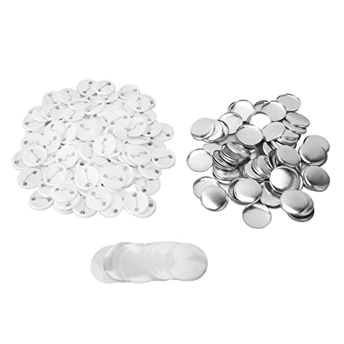 100 Sets Pin-Rückknopf-Teile, Runde Form, Metall-Rücknadel, Leere -Abzeichen-Teile-Set für Kleidung, Rucksäcke (25MM) von Ausla