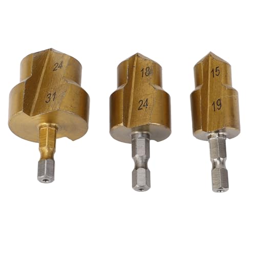 3PCS PPR Hebebohrer 1/4 Zoll Sechskantschaft Rohrreibahle Wasserrohr Erweiterungslochöffner Bit 15-19mm 18-24mm 24-31mm von Ausla