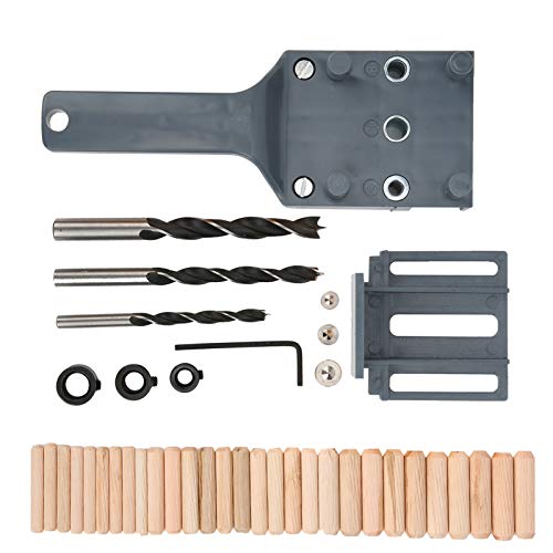 Bohrerführung, Verstellbarer Gerader Bohrer-Locator, Holzbohrführungswerkzeug für die Holzbearbeitung mit 41-teiligem Loch-Locator-Set (GREY) von Ausla