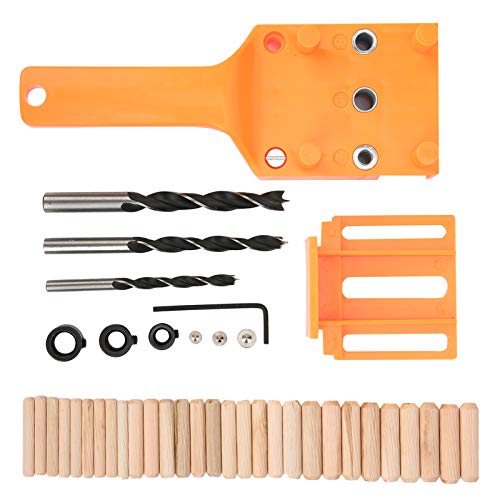 Bohrerführung, Verstellbarer Gerader Bohrer-Locator, Holzbohrführungswerkzeug für die Holzbearbeitung mit 41-teiligem Loch-Locator-Set (ORANGE) von Ausla