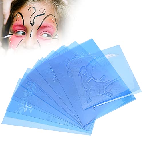 Gesichtsbemalungsschablone 12 PCS DIY Wiederverwendbare PET Stencils for Face Painting Tattoo Schablonen für Karneval Fasching Party Körperbemalung,20 x 12 cm von Ausla