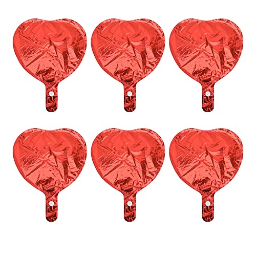 Herzförmige Rote Luftballons, 50 Stück, Leuchtende Farben, Aluminiumfolienballons für Zuhause, Party, Hochzeiten von Ausla