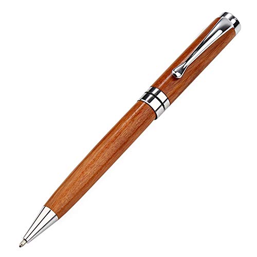 Kugelschreiber aus Holz, Drehbar, Einziehbarer Tintenroller, Schreibstift für das Journaling von Schulbüro- und Geschäftsmitarbeitern (SILVER) von Ausla