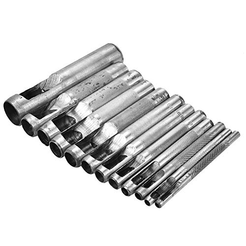 Locheisen Set, 12 Stück Hohl Punch Set, 3-19mm Locheisensatz, Hohlstanzer-Werkzeug für Leder von Ausla