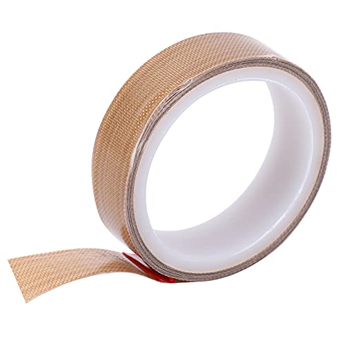 PTFE-Klebeband, 1 Rolle, Hitzebeständig Bis 300 °C, Selbstklebendes, Wärmeisolierendes PTFE-Klebeband für Thermoplastisches Entformen, Verpacken und Versiegeln, 10 M Lang und 0,18 Mm(Width: 25mm) von Ausla