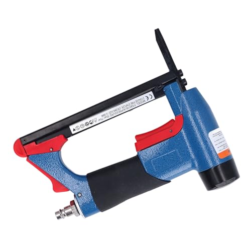 Pneumatic 21 Gauge Staple Gun, Professionelle Polsterpistole, 140 Grundnahrungsmittel, 2 Zoll Verlängerte Düse für Holzbearbeitung, Projekte von Ausla