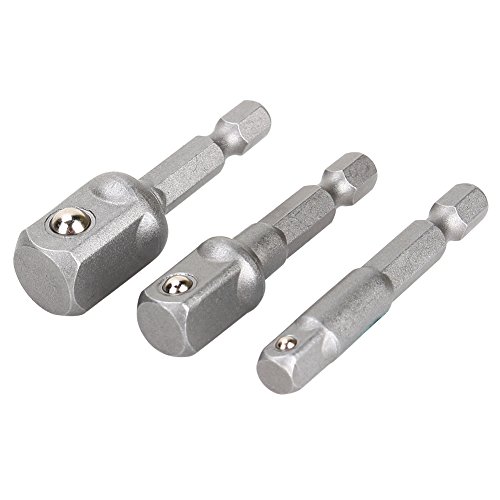 Schlagschrauber-Verlängerungsstangen-Set, 3-teiliger Bohrer-Adapter, Sechskantantrieb auf 1/4 Zoll, 3/8 Zoll, 1/2 Zoll Schraubendreher, mit Stecknuss-Adapter-Set von Ausla