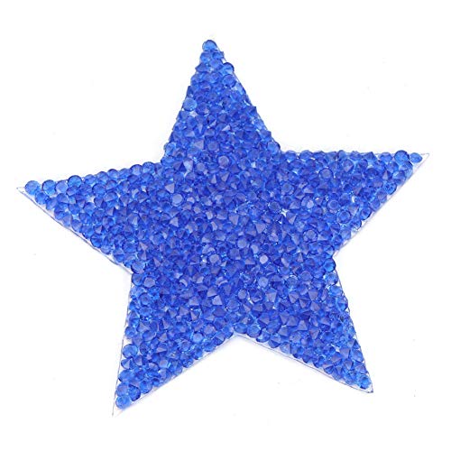 Stern-Applikation, Stern-Applikation, 10 Stück, Strass-Stern-Applikation, Strass-Aufnäher Zum Aufbügeln, Kleidungsapplikation für Kleid, (8 cm reiner blauer fünfzackiger Stern) von Ausla