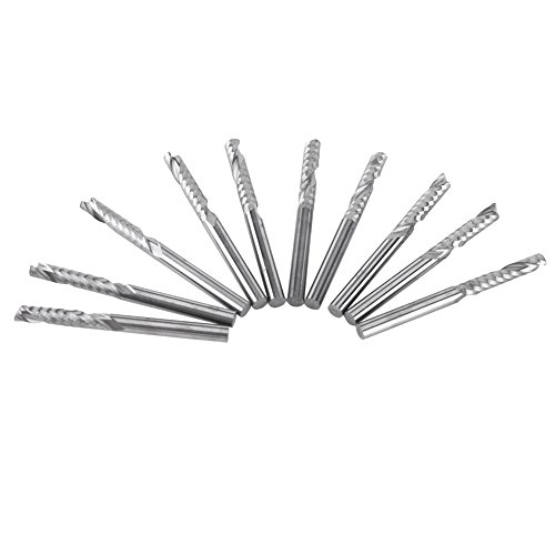 Wolframkarbid-Schaftfräser, 1/8-Zoll-Fräser, Einzelne Flöte, CNC-Fräser Zum Schneiden von Holz und Acryl, 10-teiliges Set von Ausla