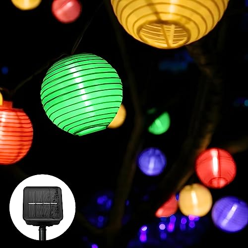 Ausolee Solar Lichterkette Lampion Außen,5.5 Meter 20 LED Laternen 8 Modi,lampions Außen Wetterfest IP65,Outdoor Lichterkette Solar Für Garten, Hof, Hochzeit, Fest Deko (Bunt) von Ausolee